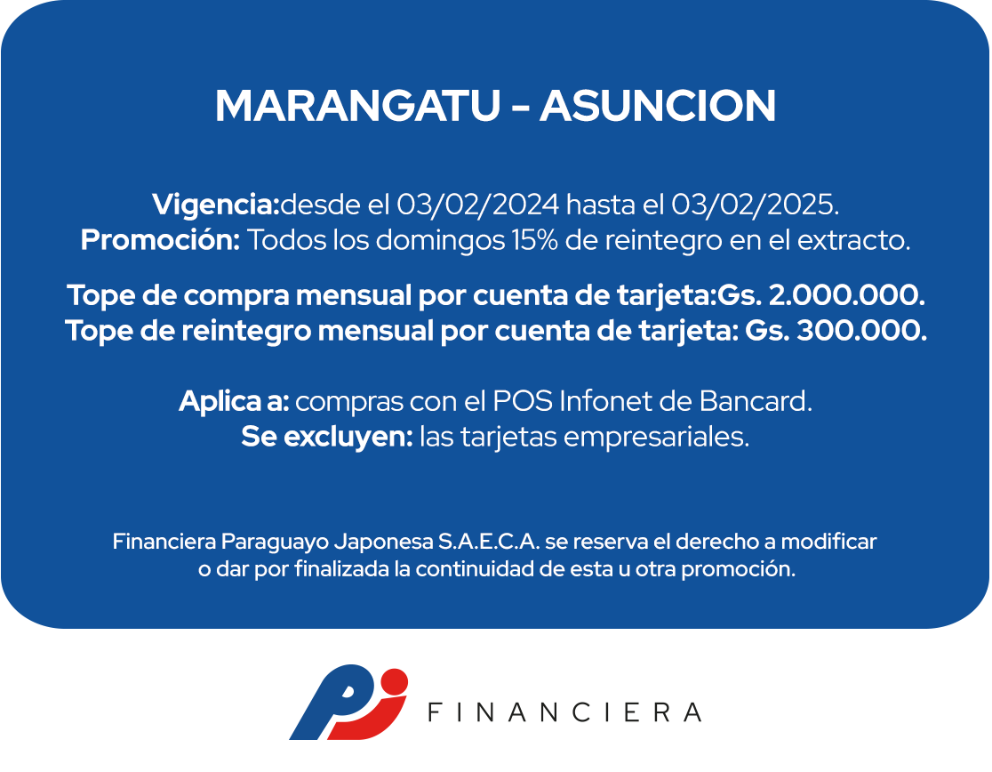 Marangatu 15% Reintegro Supermercado Domingos Asuncion