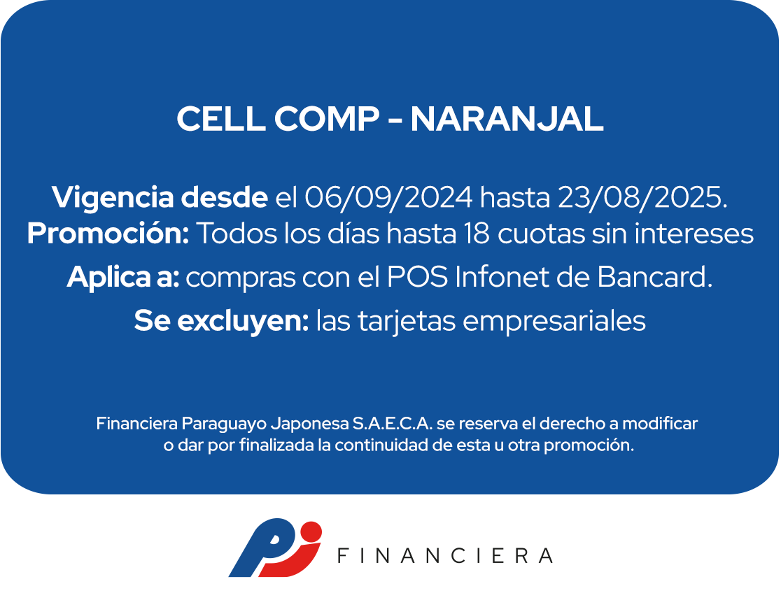 CellComp 18 Cuotas Tecnología Todos Los Días Naranjal
