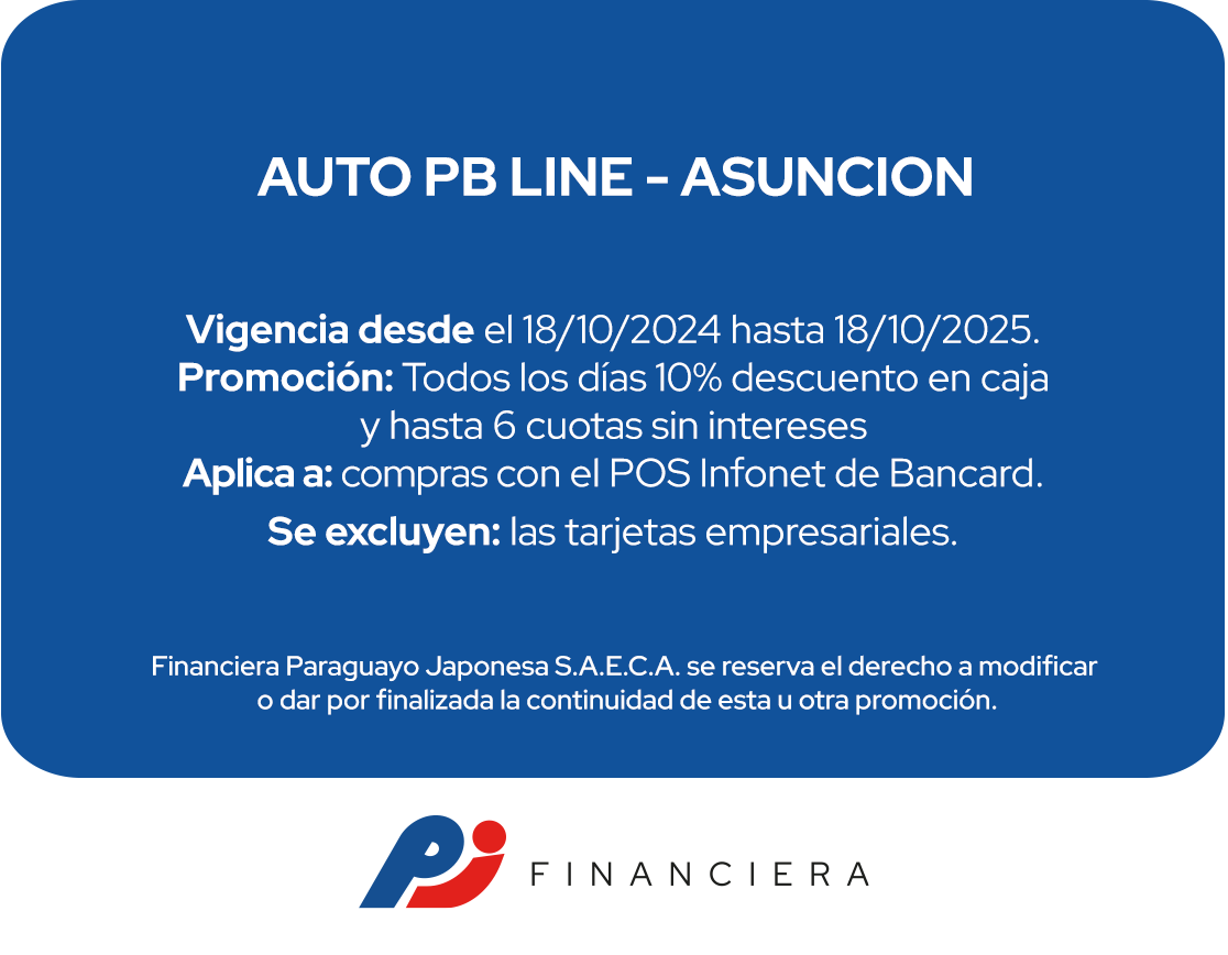 Auto PB Line Beneficios Automóviles Todos Los Días Asuncion