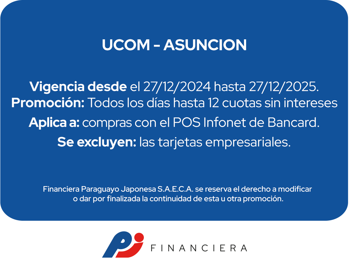Universidad Comunera hasta 12 cuotas Asuncion