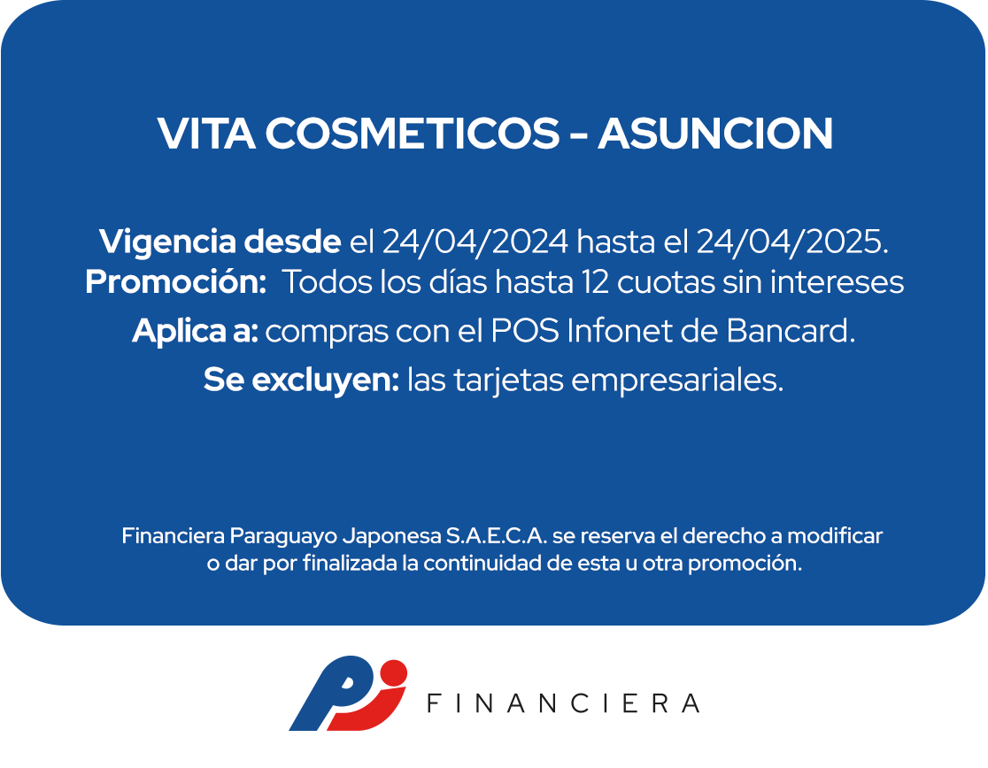 Vita Cosméticos 12 Cuotas Cosméticos Todos Los Días Asuncion