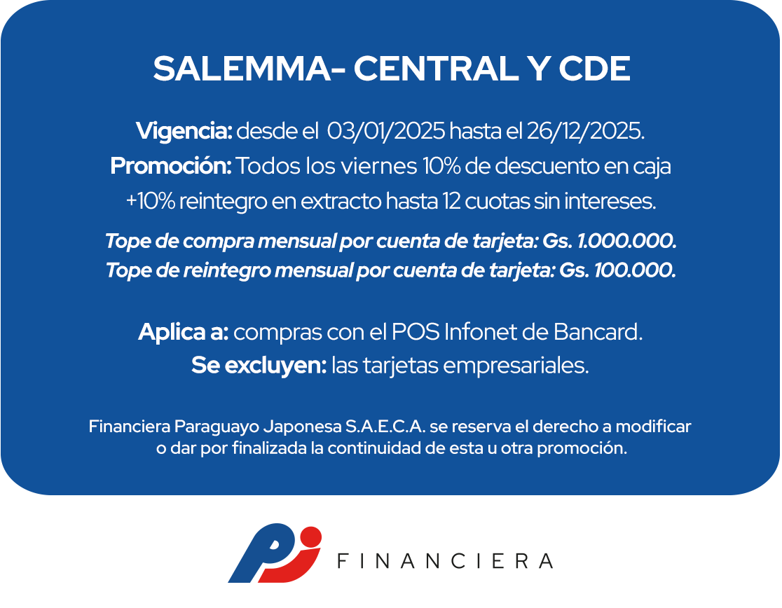 Salemma 20% Ahorro Supermercado Viernes Asunción Central Ciudad del Este