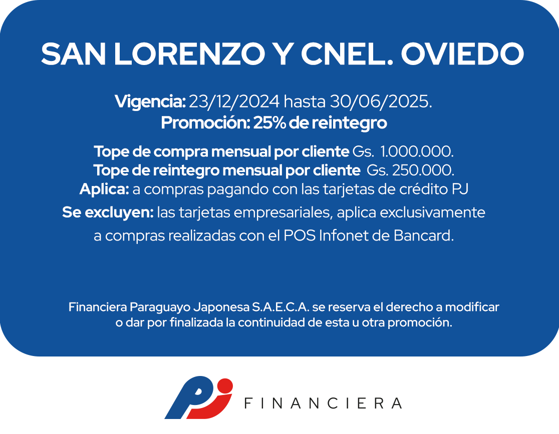 Archi 25% Reintegro Supermercado Viernes San Lorenzo Coronel Oviedo