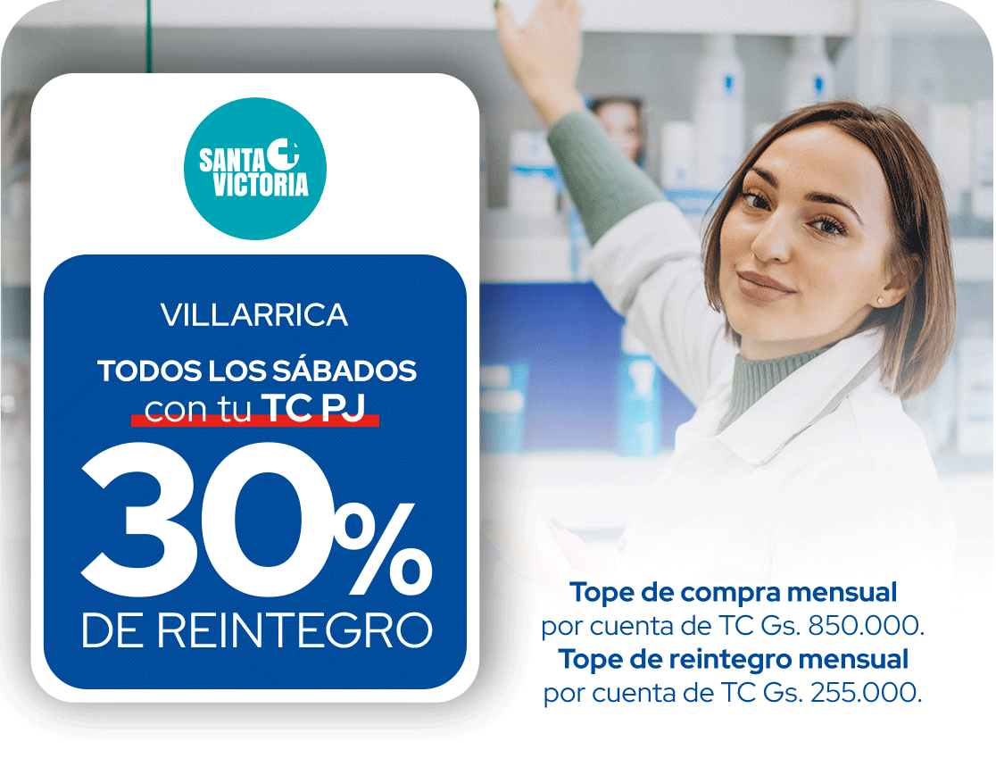 Farmacia Santa Victoria 30% Salud y Bienestar Sábados Villarrica
