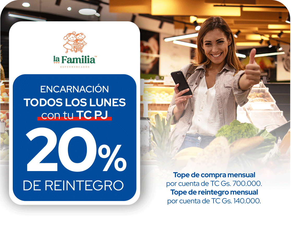 La Familia 20% Reintegro Supermercado Lunes, Encarnacion