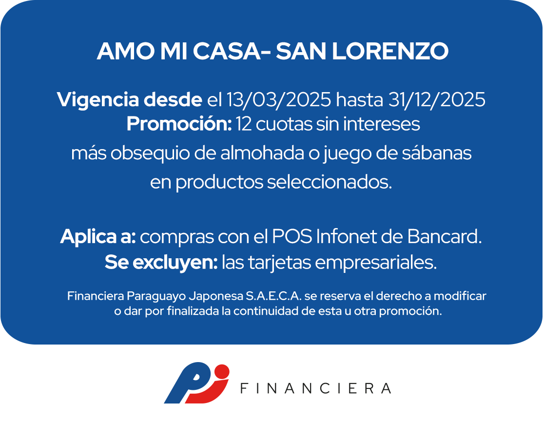 Amo mi Casa 12 cuotas sin intereses Asuncion