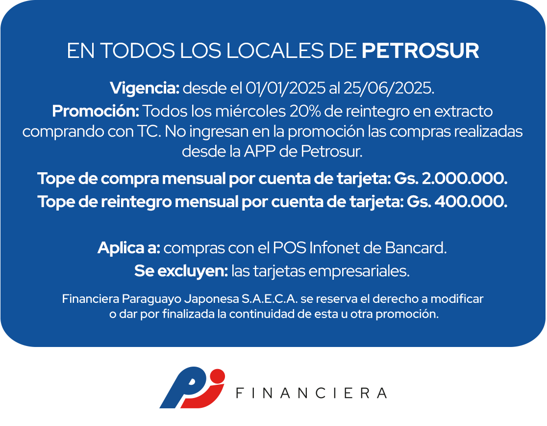 Petrosur 20% Reintegro Miércoles Todo el País Central
