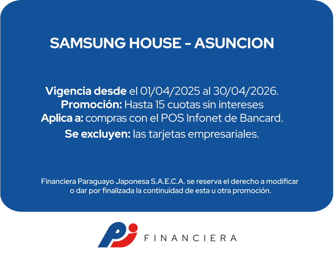 Samsung House 15 Cuotas Tecnología Todos Los Días Asuncion