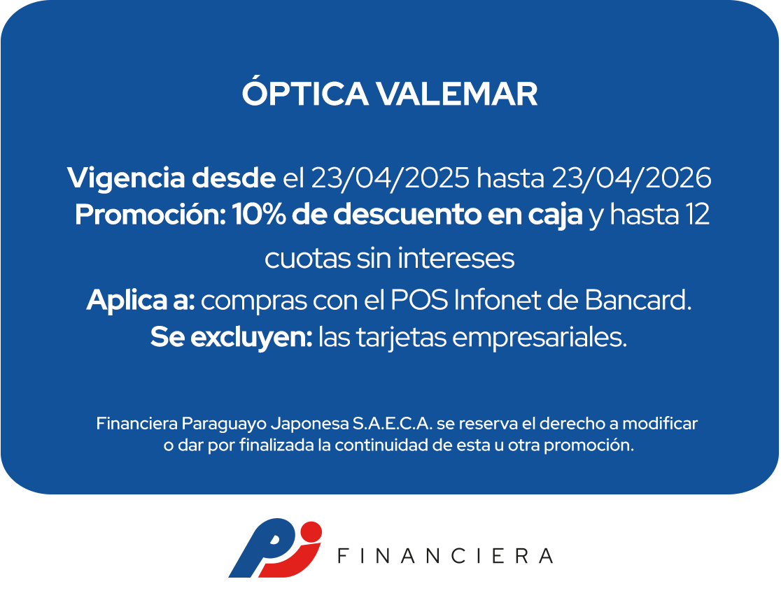 Óptica Valemar Beneficios Salud y Bienestar Todos Los Días Asuncion Central
