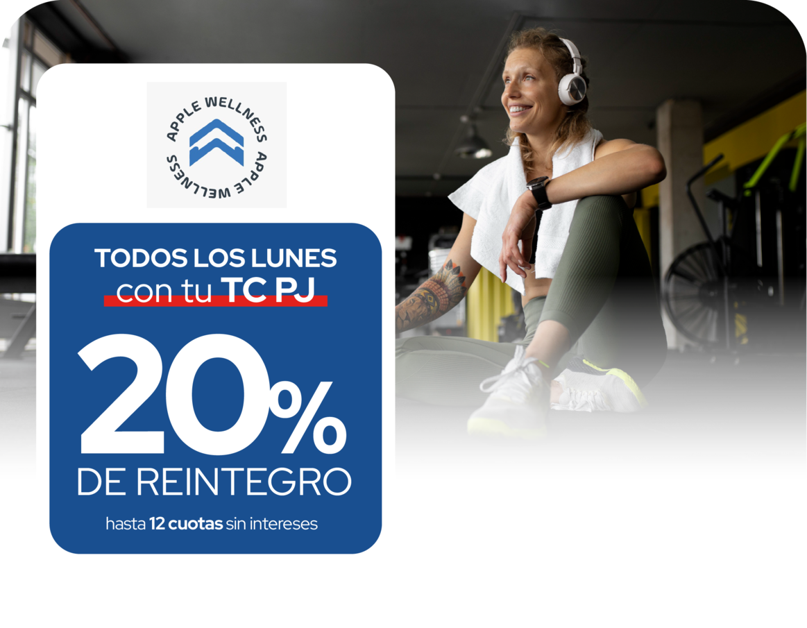 apple wellness 20% Reintegro 12 cuotas sin intereses