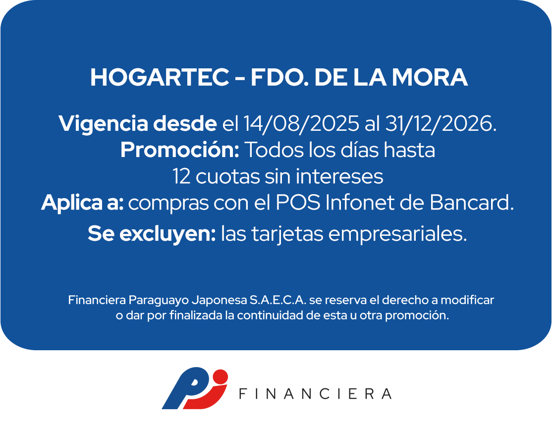 Hogartec 12 Cuotas Todos Los Días Fernando de la Mora