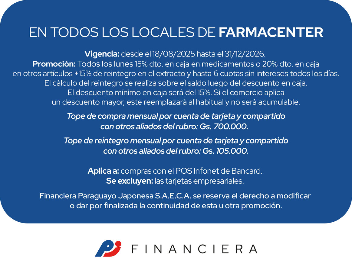 farmacenter lunes 35 de ahorro 6 cuotas