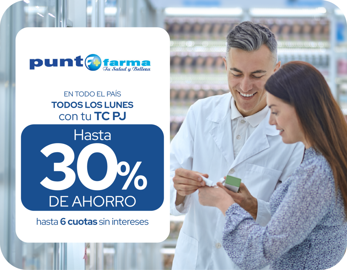 Punto farma 30 de ahorro 6 cuotas sin intereses
