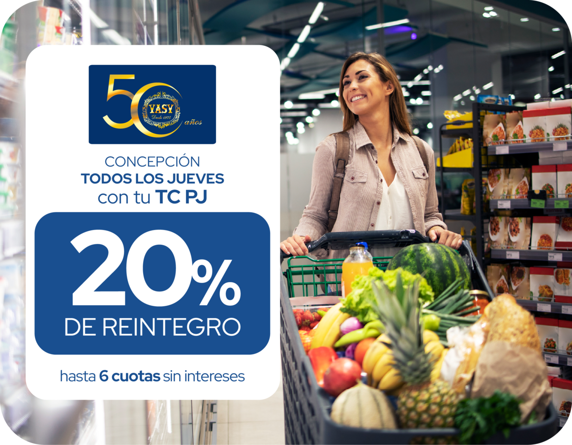 Casa Yasy 20% Reintegro Supermercado jueves 6 cuotas Concepcion
