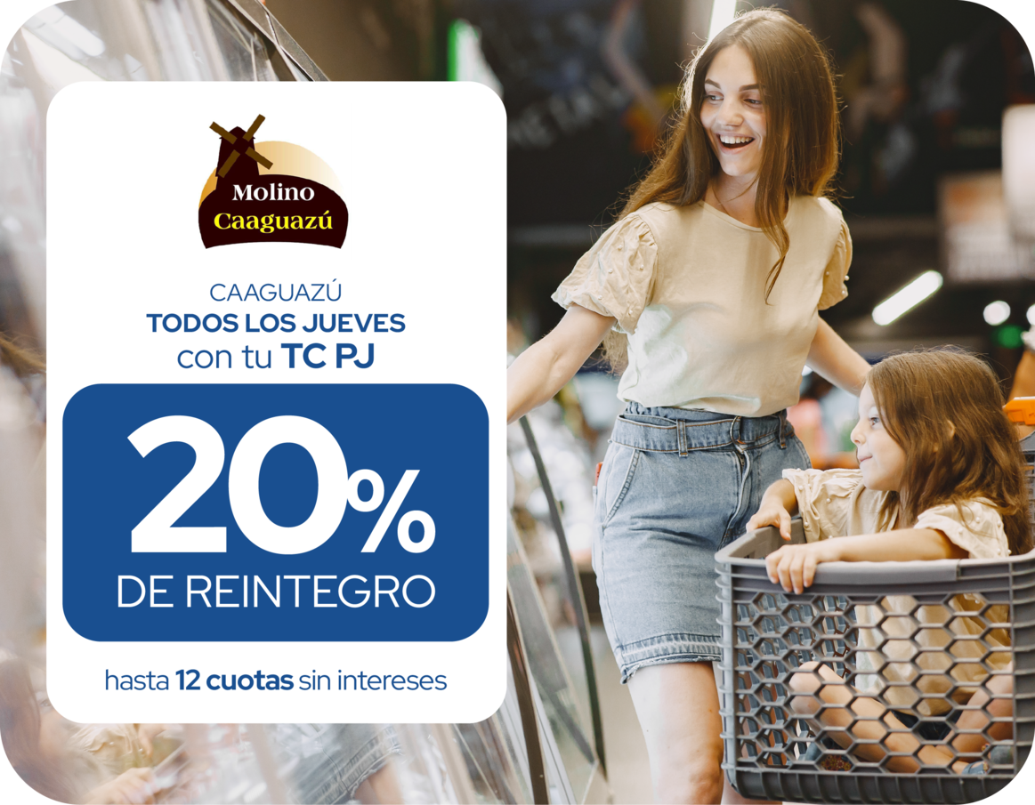 Molino Caaguazu 20% Reintegro Supermercado jueves 12 cuotas  Caaguazu