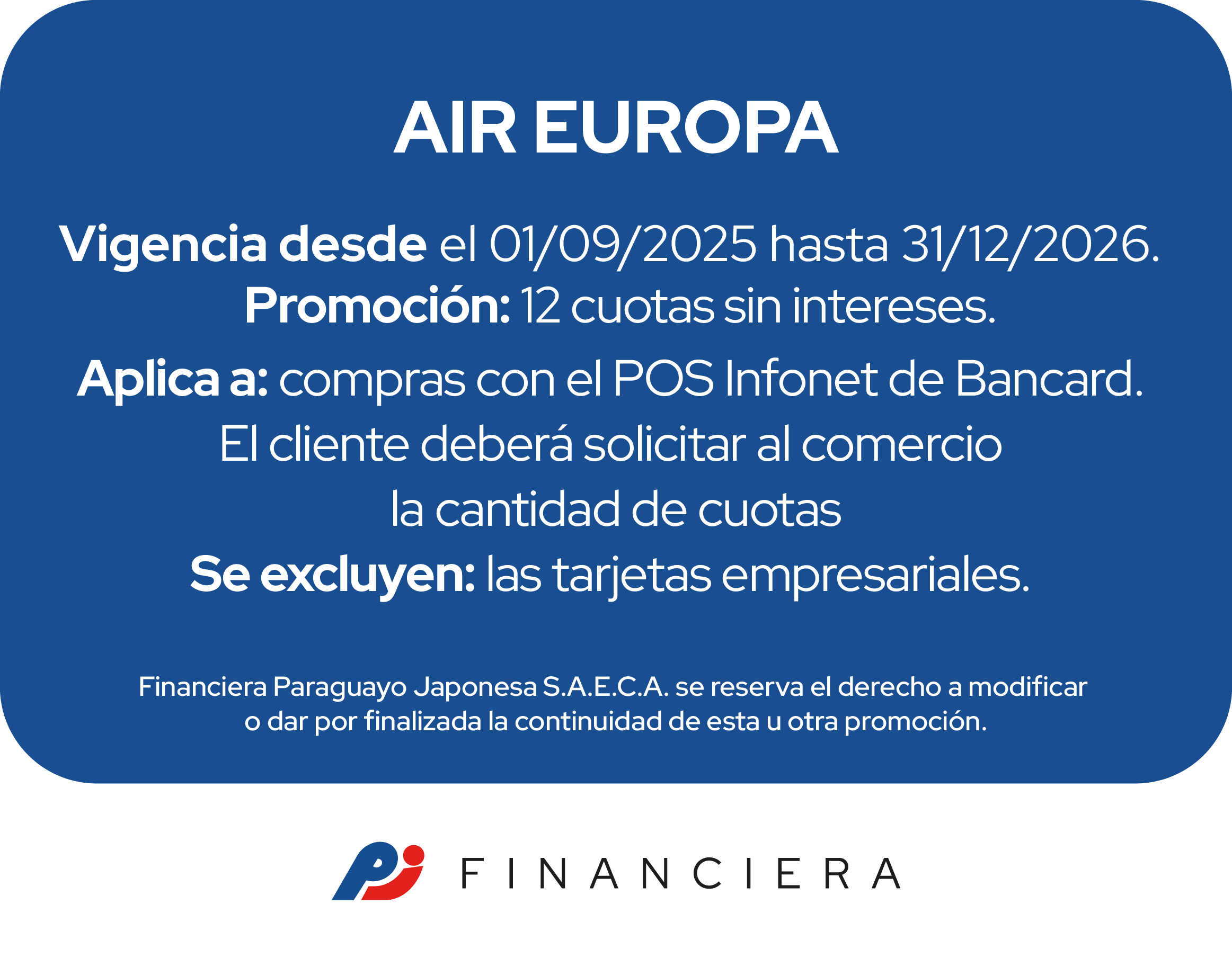 Aireuropa 12 cuotas sin intereses todos los dias
