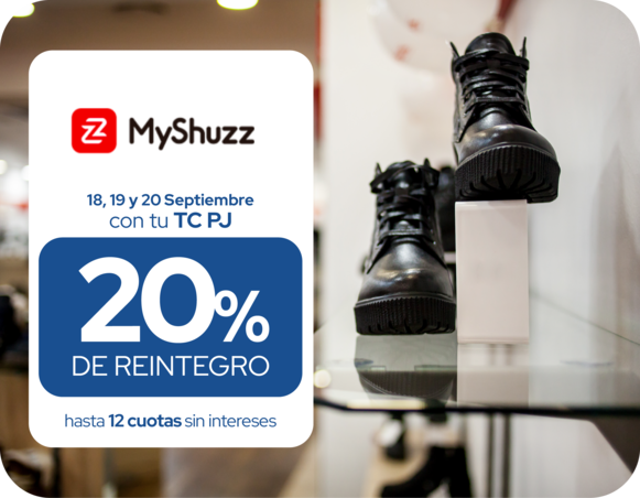 MyShuzz 20 de reintegro 12 cuotas sin intereses