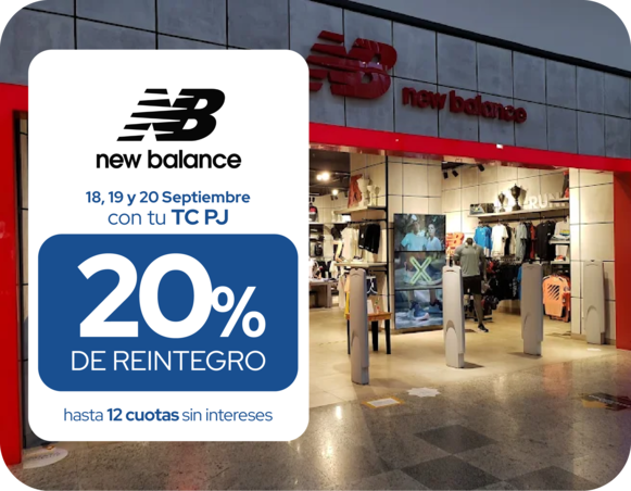 New Balance 20 de reintegro 12 cuotas sin intereses