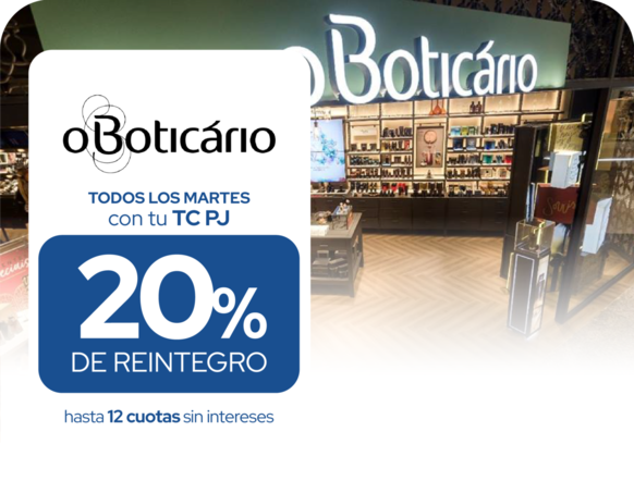 O Boticario 20 reintegro 12 cuotas martes