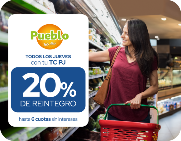 supermercado pueblo 20 reintegro 6 cuotas sin intereses