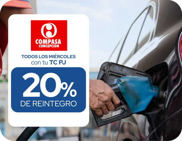 Compasa 20% Reintegro Gasolinera miercoles concepcion 6 cuotas estacion de servicio