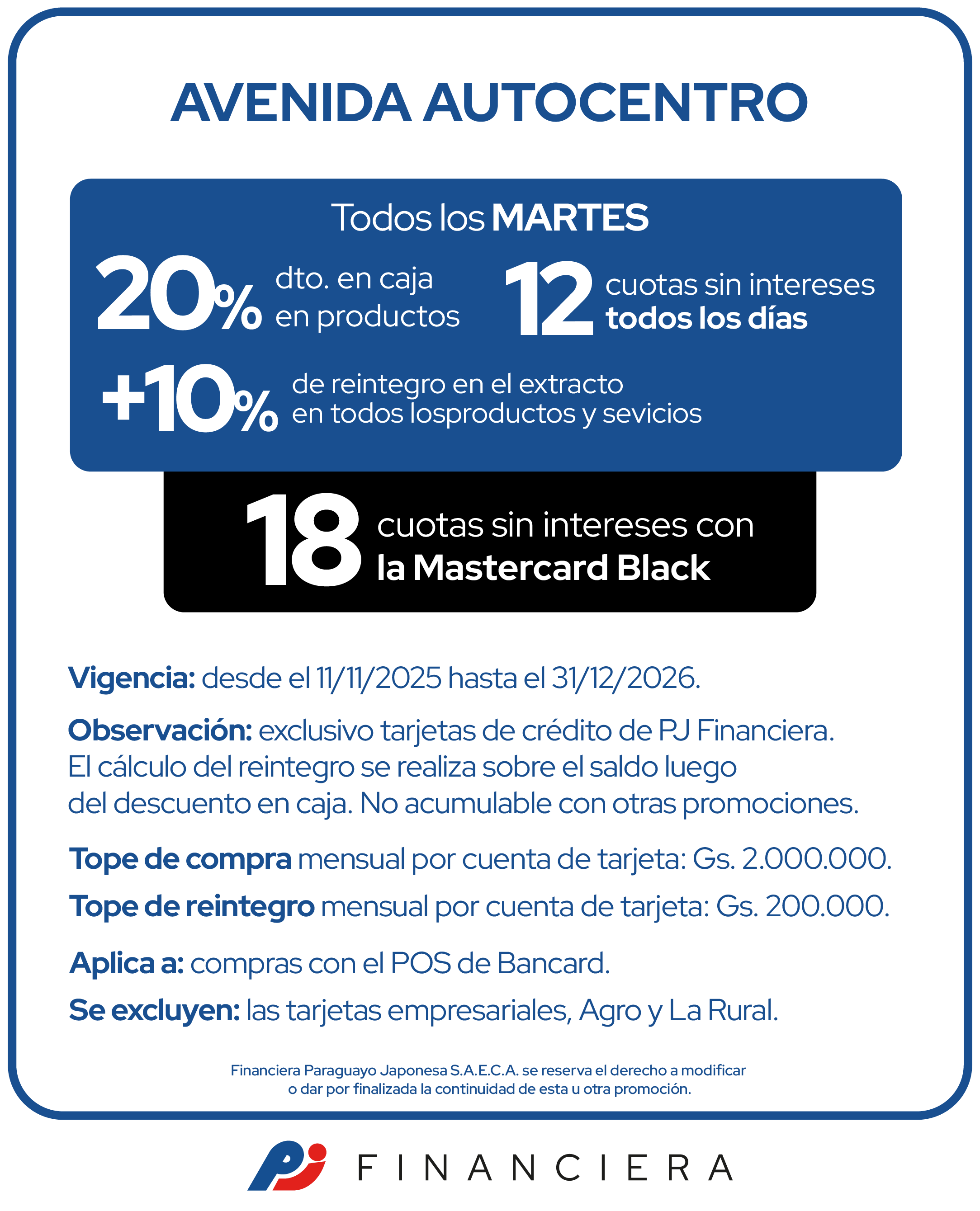 Avenida auto centro 30 de ahorro taller auto 12 cuotas martes