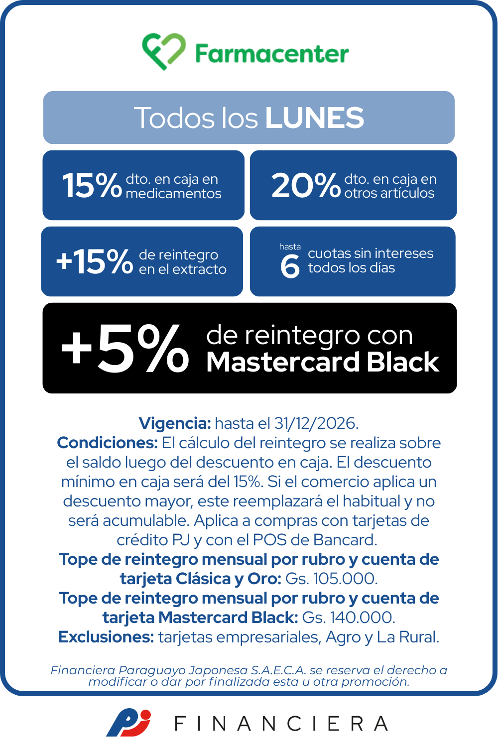 farmacenter lunes 35 de ahorro 6 cuotas