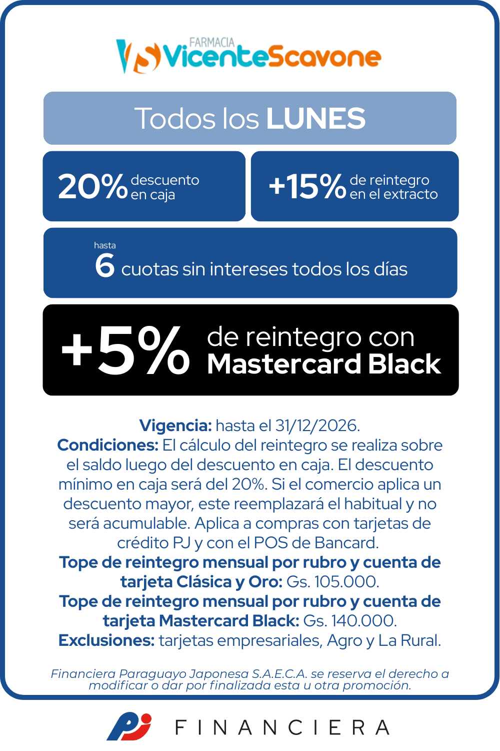 Vicente Scavone 35 de ahorro lunes 6 cuotas