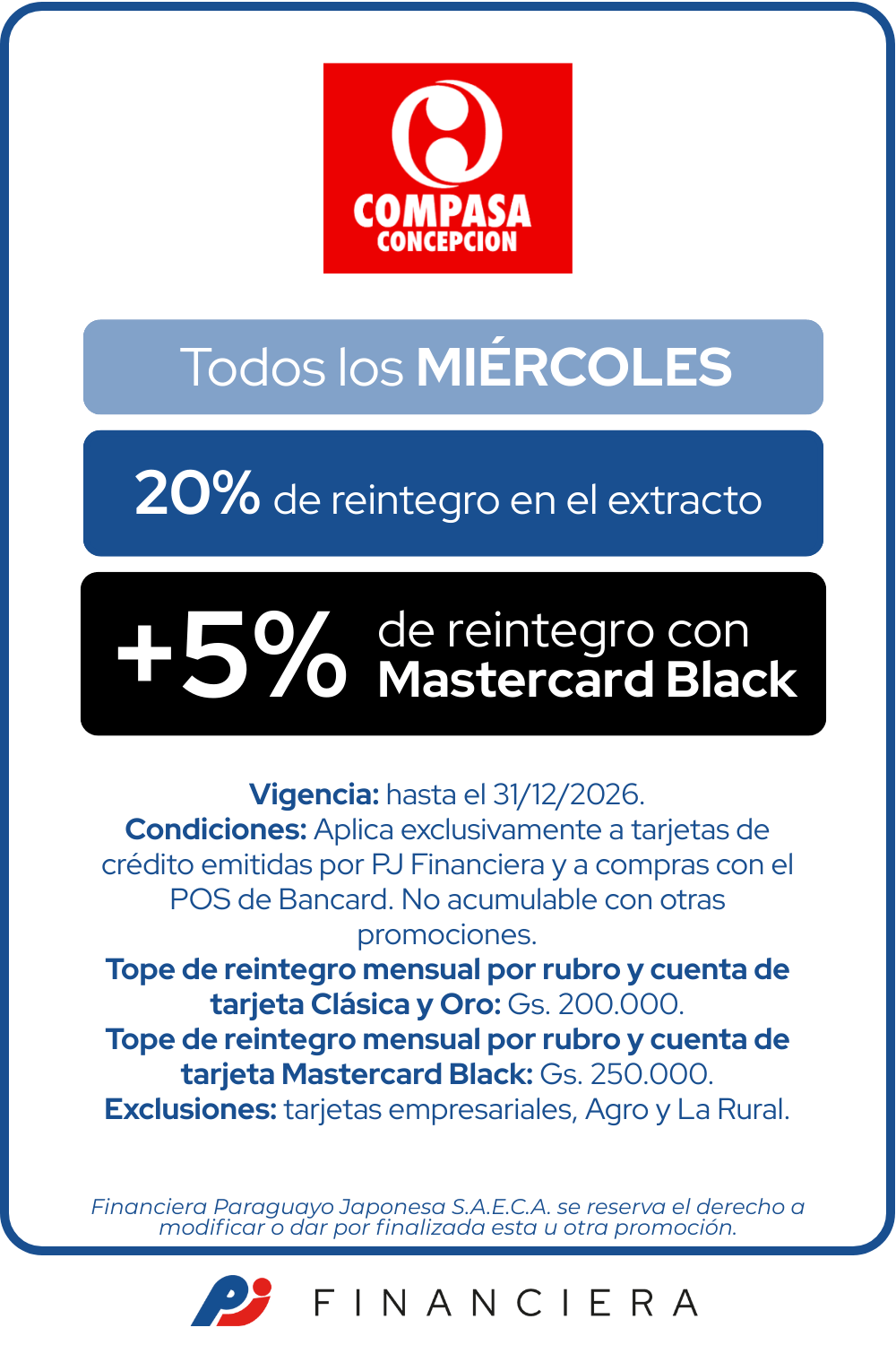 Compasa 20% Reintegro Gasolinera miercoles concepcion 6 cuotas estacion de servicio