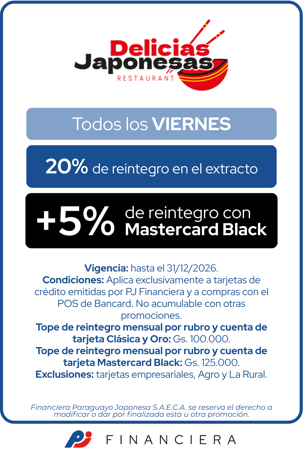 Delicias Japonesas 20% restaurante viernes