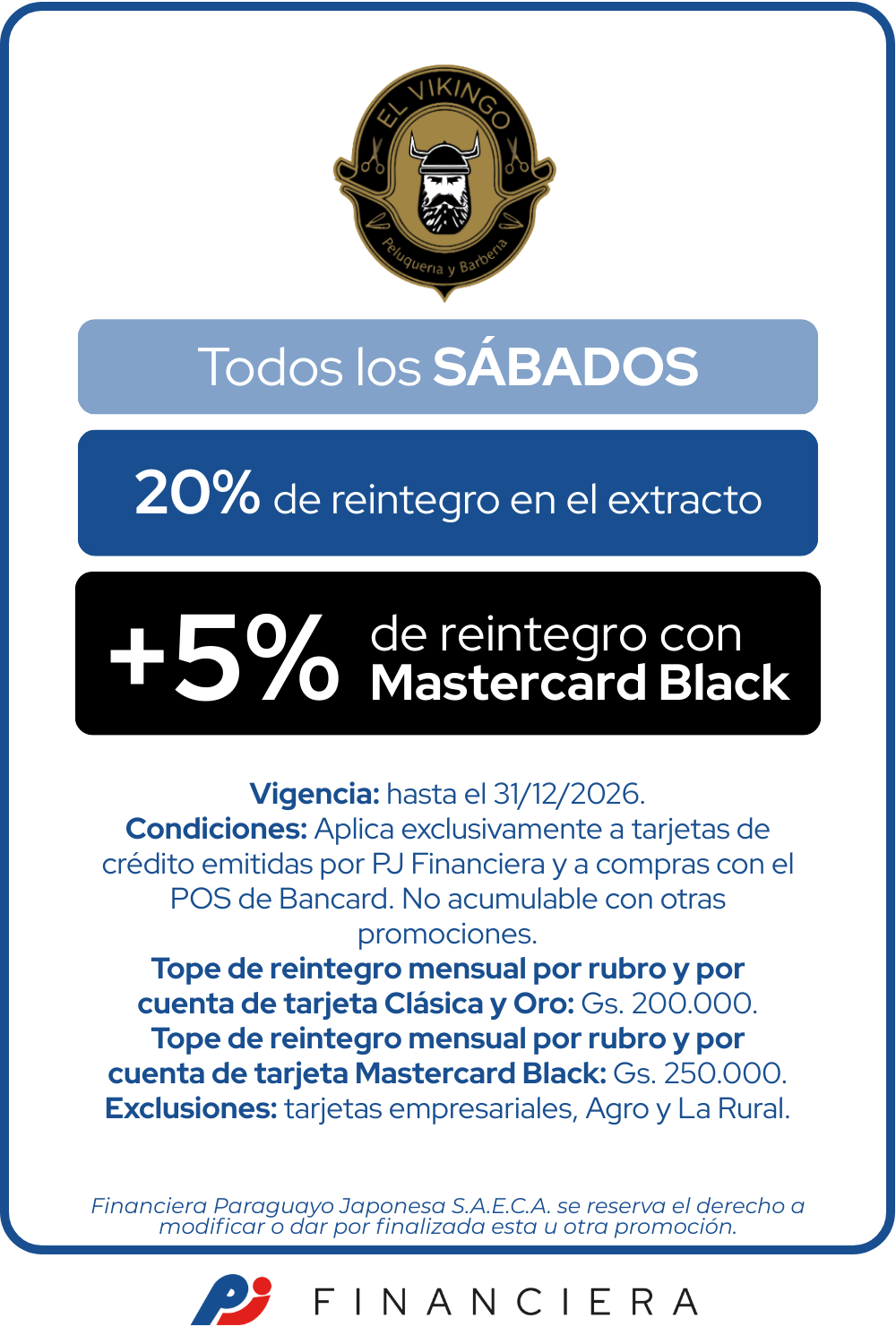 Barberia El Vikingo todos los miercoles y jueves 20 de reintegro