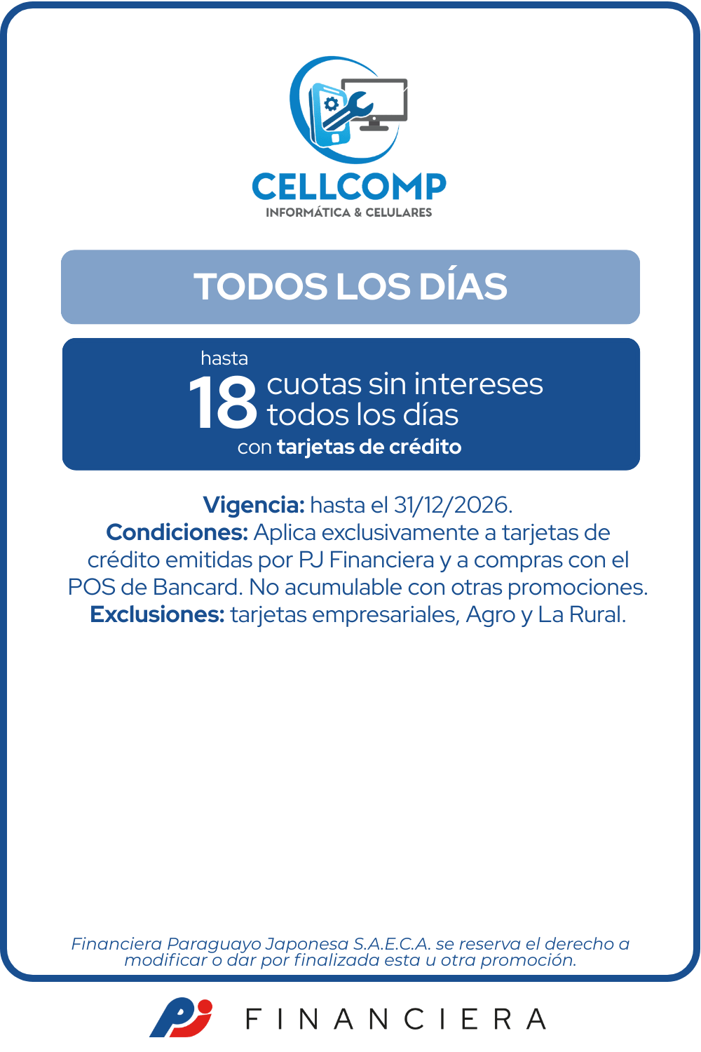 CellComp 18 Cuotas Tecnología Todos Los Días Naranjal