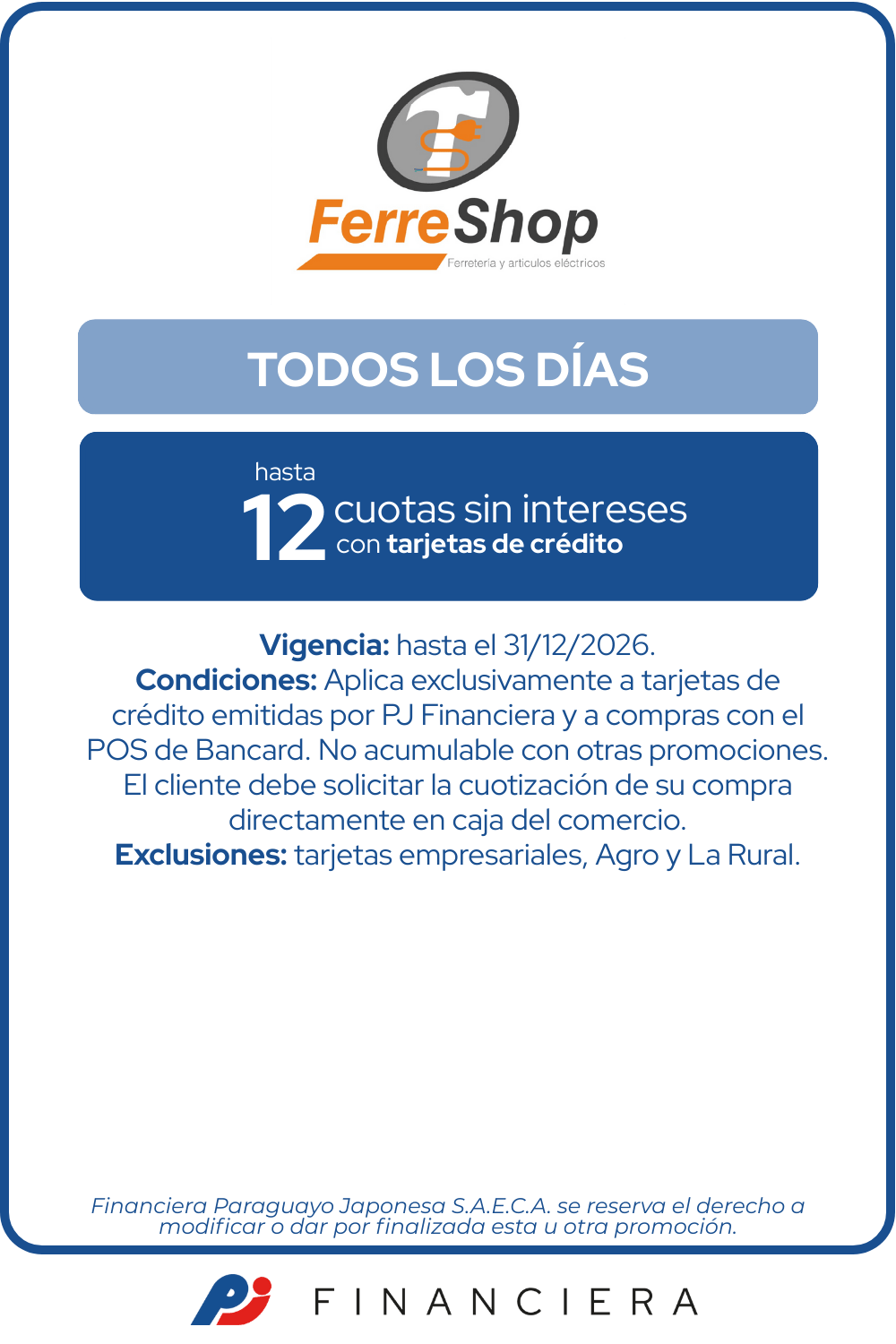 Ferre Shop 12 Cuotas Ferretería Todos Los Días Asuncion