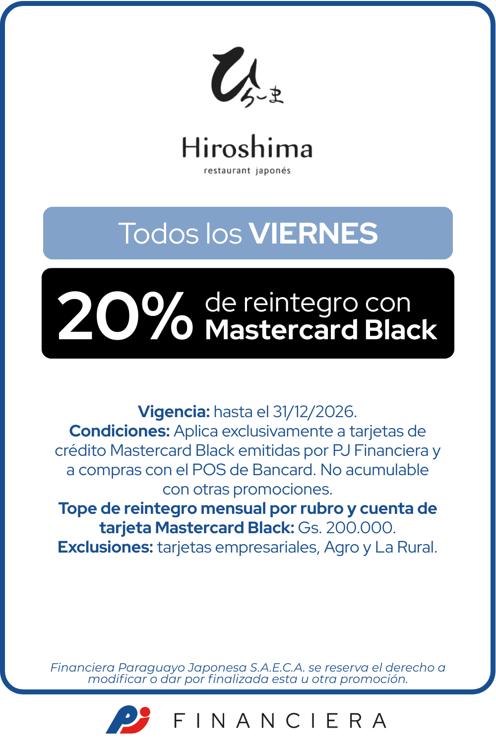 Hiroshima restaurante japones 20 de reintegro viernes gastronomia black