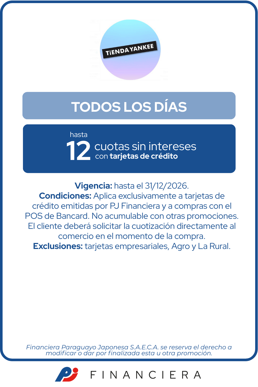 Tienda Yankee 12 Cuotas Tecnología Todos Los Días Central Asunción