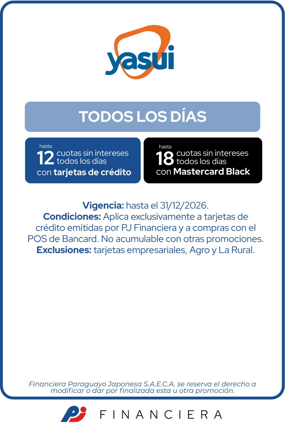 Yasui 12 Cuotas Tecnología E-Commerce Todos Los Días Todo el País Central