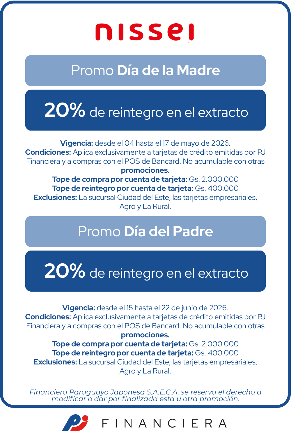 dia del padre de la madre nissei 20 de reintegro