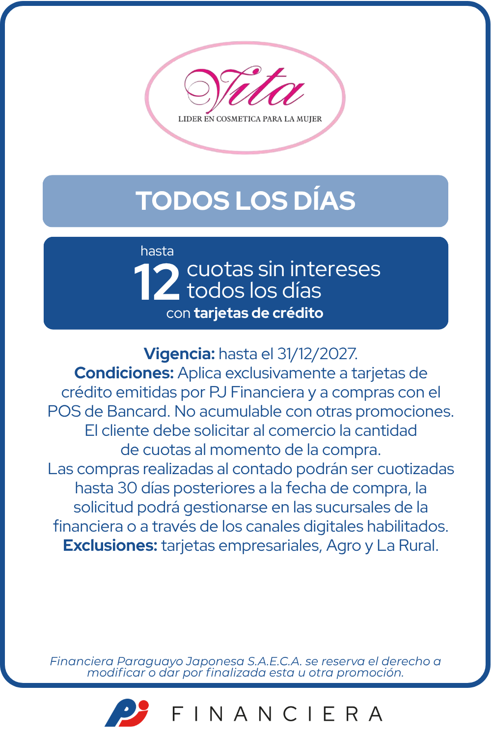 Vita Cosméticos 12 Cuotas Cosméticos Todos Los Días Asuncion