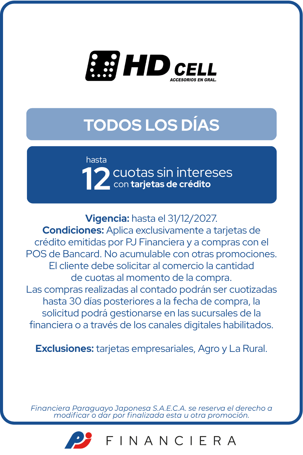 HD CELL 12 cuotas